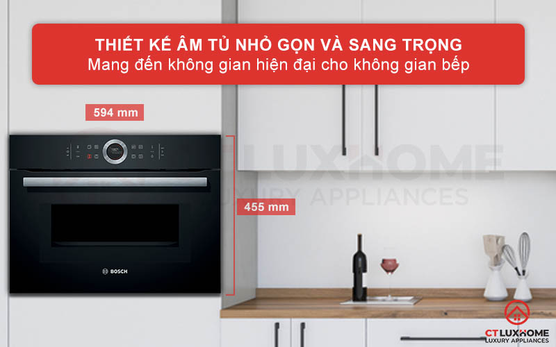 Thiết kế âm tủ sang trọng, mang đến không gian hiện đại tạo thẩm mỹ cho căn bếp