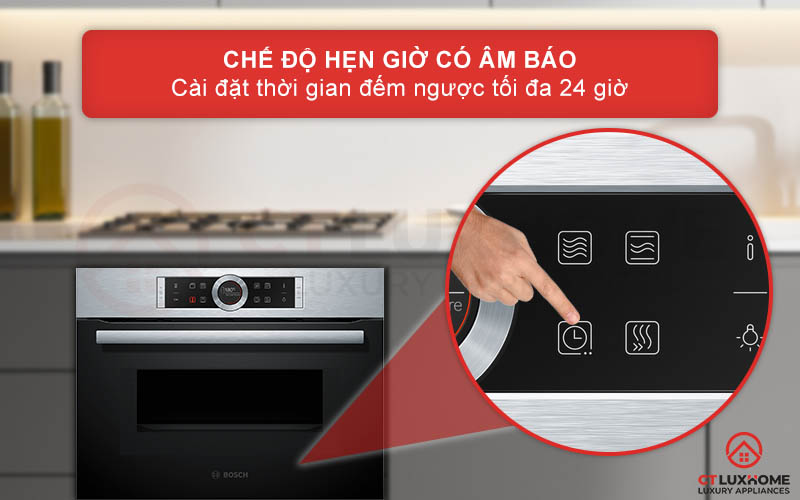 Chế độ hẹn giờ có âm báo với thời gian hẹn tối đa đến 24 giờ