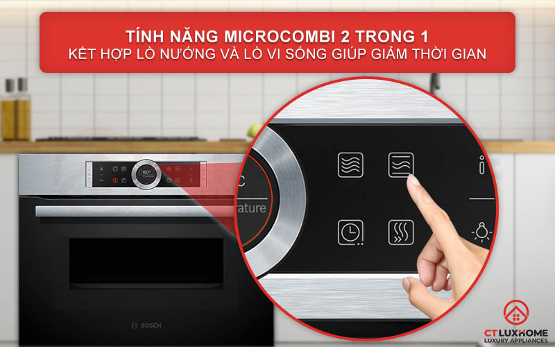 Giảm thời gian nướng hơn khi kích hoạt chế độ MicroCombi 2 trong 1