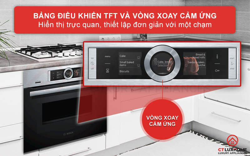 Bảng điều khiển cảm ứng TFT với vòng xoay cảm ứng hiện đại
