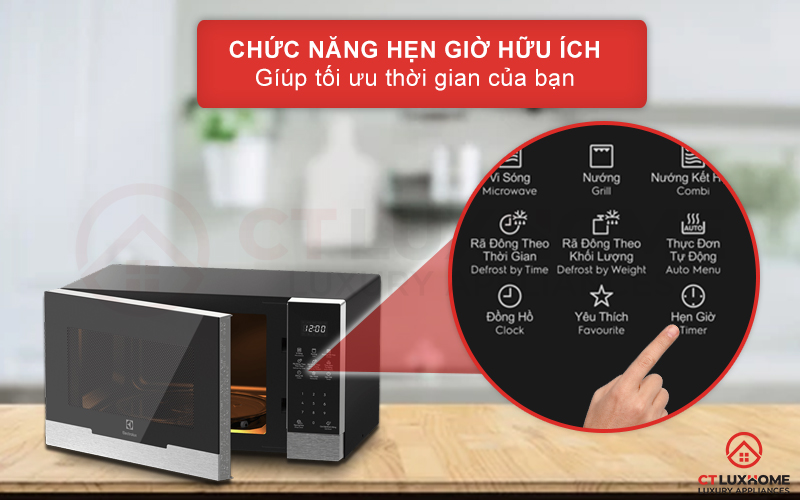 Chức năng hẹn giờ nấu hữu ích khi bạn cần tranh thủ làm công việc nội trợ khác