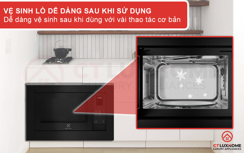 Vệ sinh lò EMSB25XG dễ dàng chỉ với vài thao tác cơ bản