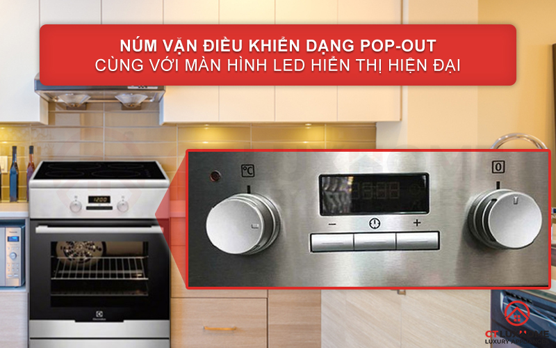 Dễ dàng chọn chức năng với núm tay xoay Pop-out kết hợp phím cơ và màn hình LED hiển thị hiện đại