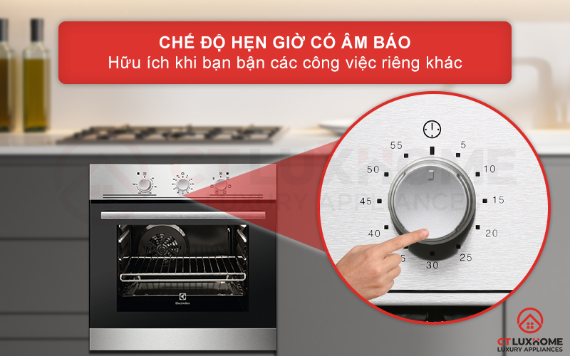 Chế độ hẹn giờ có âm báo với thời gian hẹn tối đa 55 phút