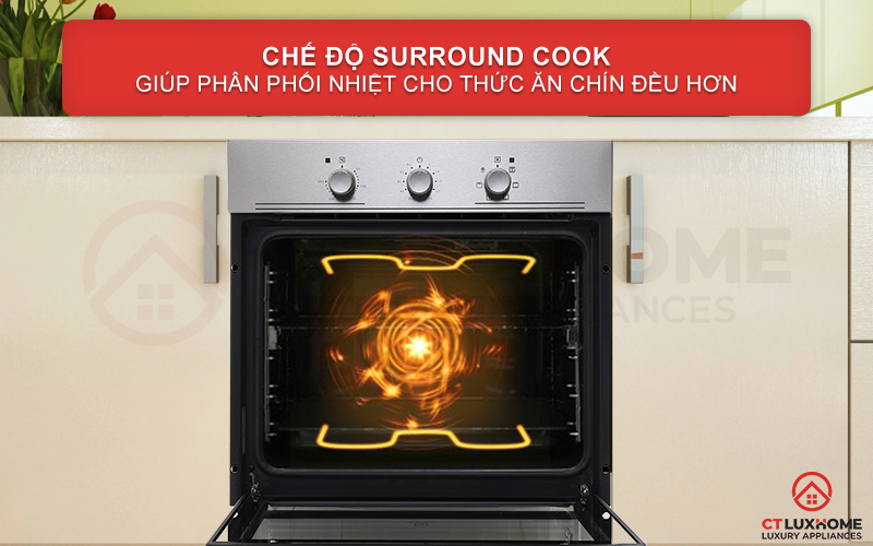 Phân phối nhiệt cho thức ăn chín đều với chức năng SurroundCook