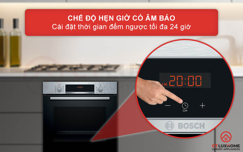 Chế độ hẹn giờ có âm báo với thời gian tối đa 24 giờ