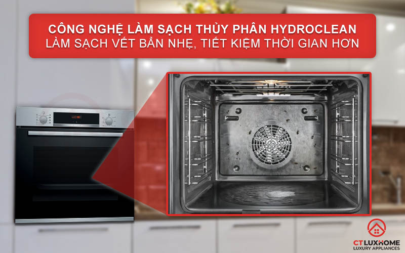 Làm sạch vết bẩn nhanh chóng giữa khoang lò với phương pháp thủy phân HydroClean