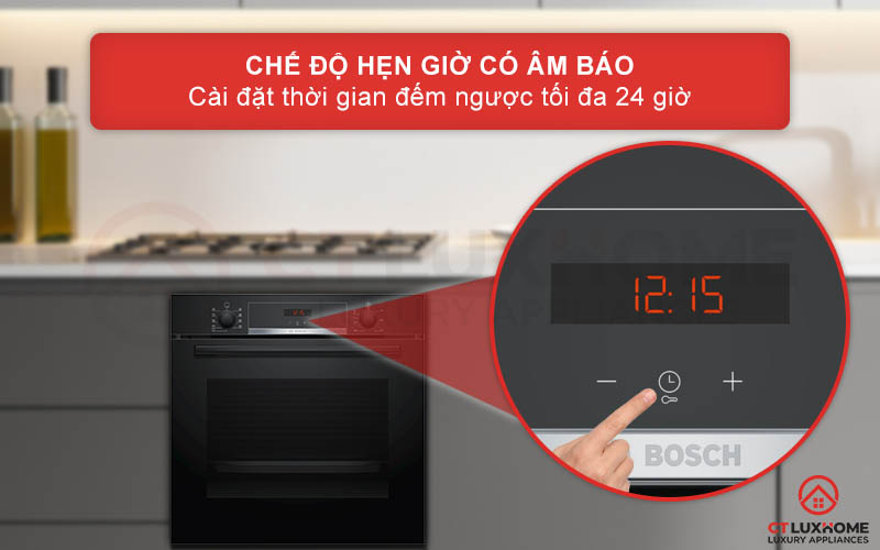 Chế độ hẹn giờ có âm báo, quá trình hẹn giờ tối đa 24 giờ