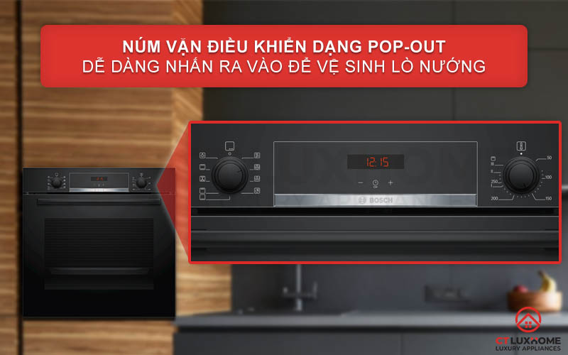 Dễ dàng chọn các chức năng với núm vặn xoay Pop up và màn hình LED hiển thị trực quan