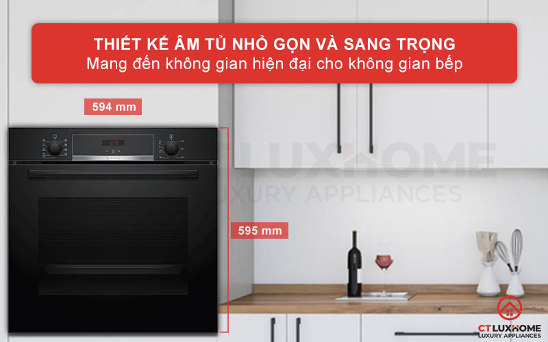 Thiết kế âm tủ sang trọng mang đến sự thẩm mỹ cho không gian bếp