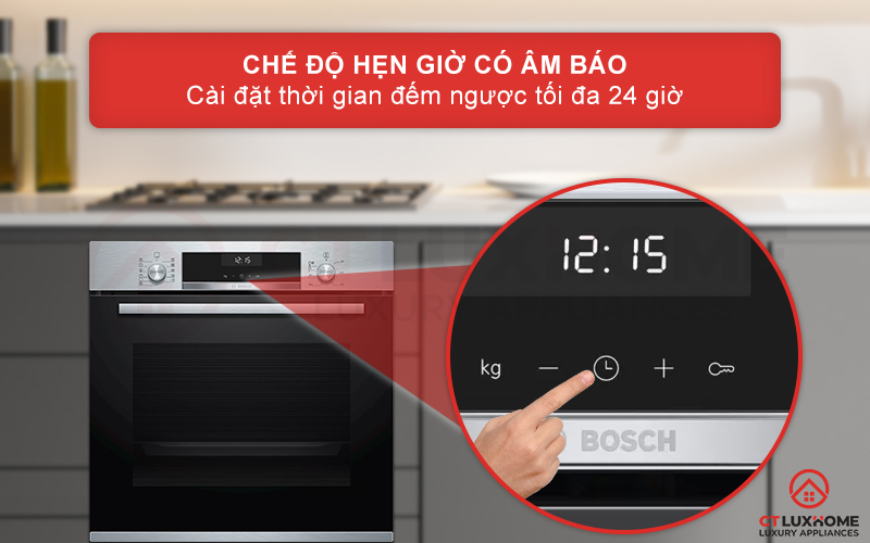 Chế độ hẹn giờ có âm báo với thời gian hẹn tối đa 24 giờ
