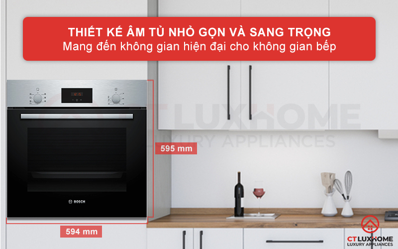 Thiết kế âm tủ hiện đại và sang trọng, tạo sự thẩm mỹ cho không gian bếp