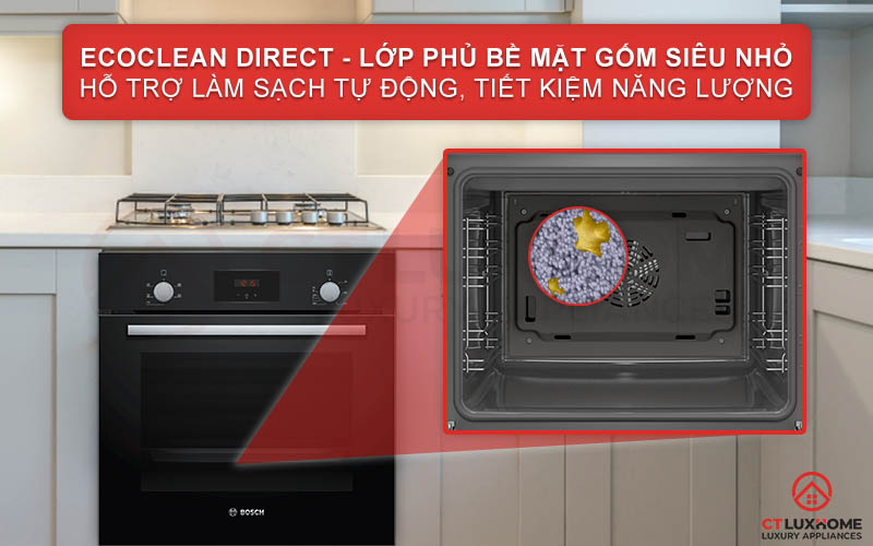Nhẹ nhàng vệ sinh khoang lò với tính năng EcoClean