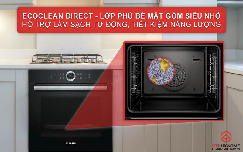 Làm sạch vết bẩn nhẹ giữa khoang lò với tính năng Eco Clean