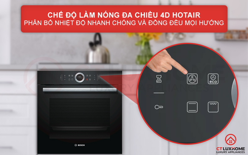 Phân bổ nhiệt đồng đều mọi mặt và mọi cấp độ với tính năng 4D Hotair