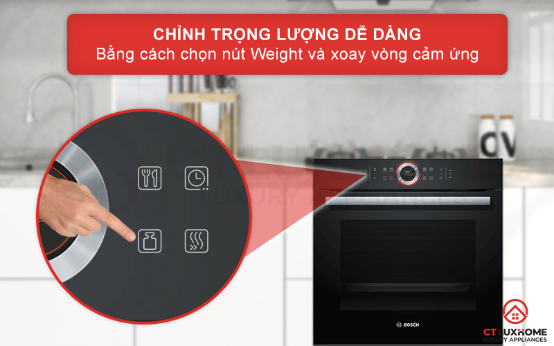 Chỉnh trọng lượng dễ dàng với nút Weight trên bảng điều khiển
