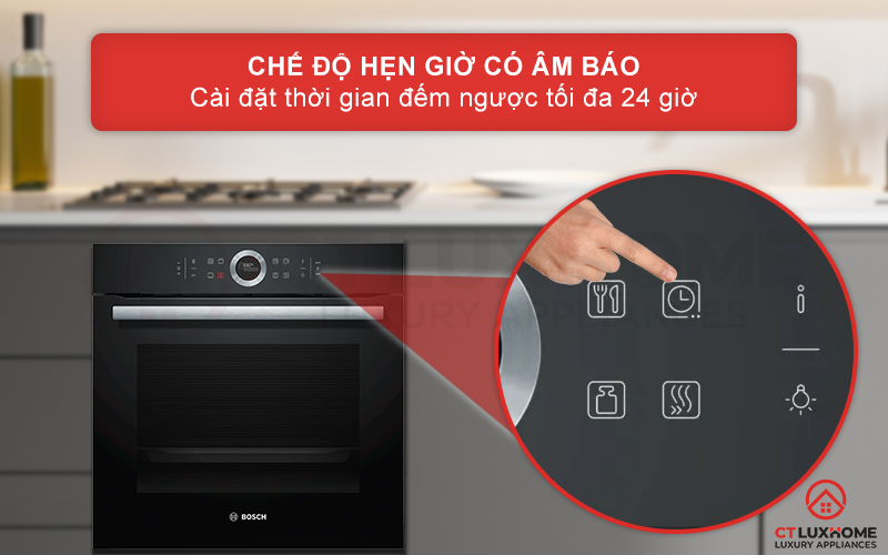 Chế độ hẹn giờ có âm báo lên đến 24 giờ
