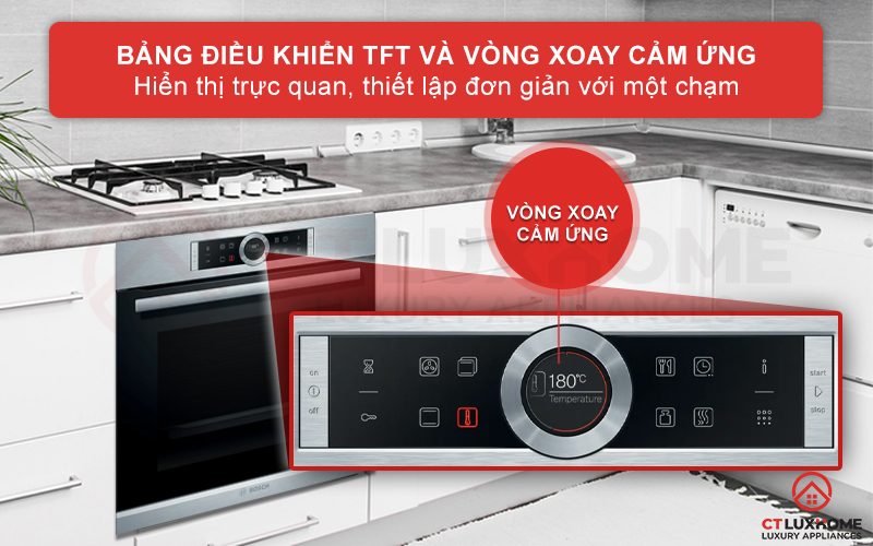 Bảng điều khiển TFT hiển thị trực quan đi kèm vòng xoay cảm ứng