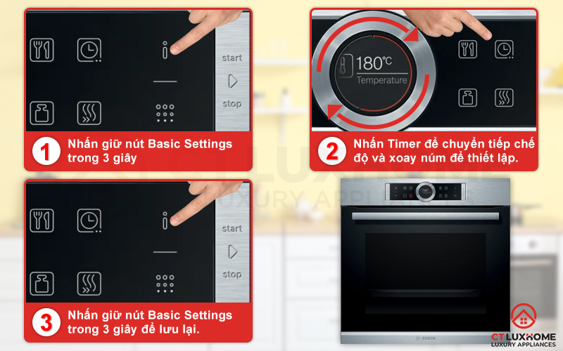 Cài đặt chế độ cơ bản dễ dàng chỉ với vài thao tác trên một nút nhấn