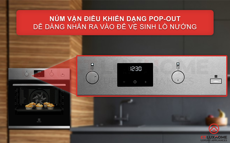 Dễ dàng chọn chức năng với núm xoay Pop-up và màn hình LED hiển thị hiện đại