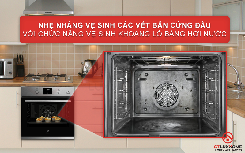 Nhẹ nhàng vệ sinh các vết bẩn với chức năng vệ sinh bằng hơi nước