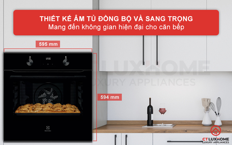 Thiết kế âm tủ sang trọng, tạo sự thẩm mỹ cho không gian bếp
