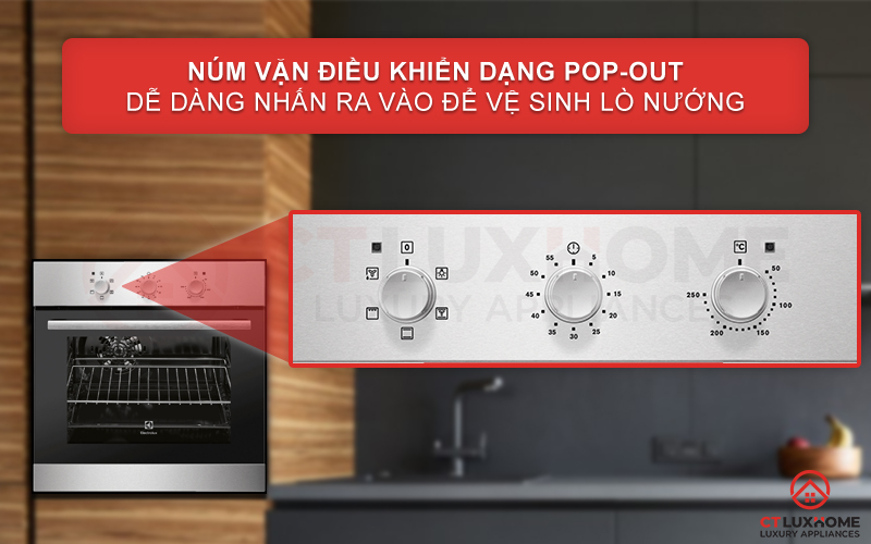 Dễ dàng chọn chức năng với núm vặn xoay Pop-out