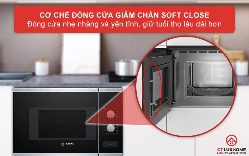 Cơ chế Soft Close giảm chấn giúp cửa được đóng lại một cách nhẹ nhàng