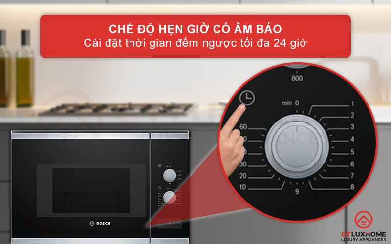 Chế độ hẹn giờ có âm báo với thời gian hẹn tối đa 24 giờ