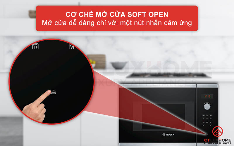 Cơ chế Soft Open giúp người dùng mở cửa lò một cách dễ dàng và hiện đại