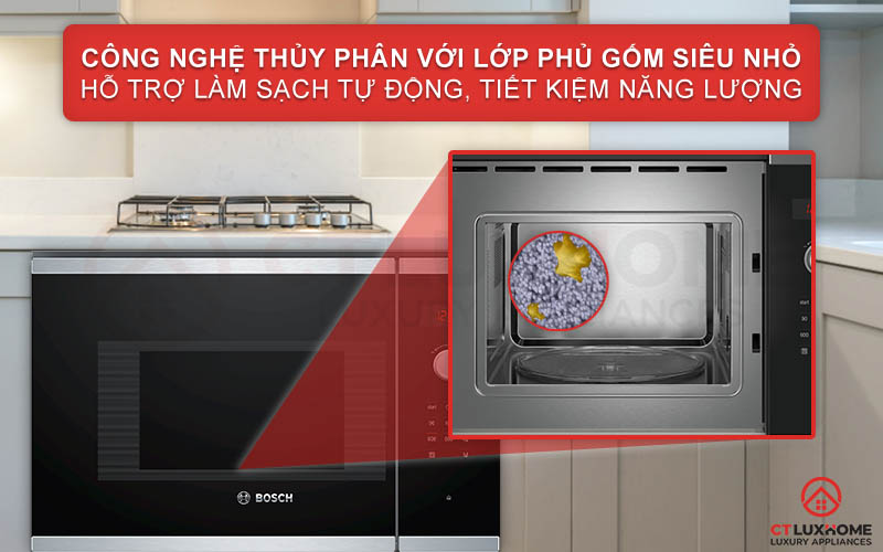 Dễ dàng làm sạch ở giữa khoang lò nhờ công nghệ thủy phân 