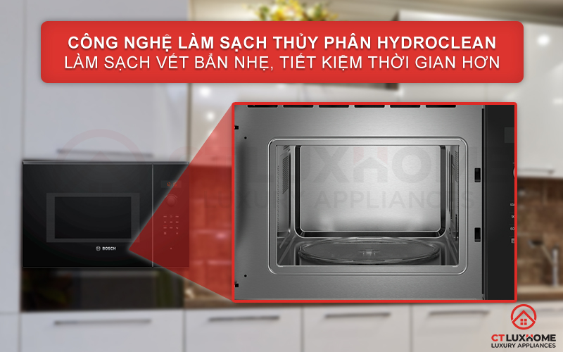Công nghệ thủy phân Hydro Clean giúp dễ dàng làm sạch giữa khoang lò