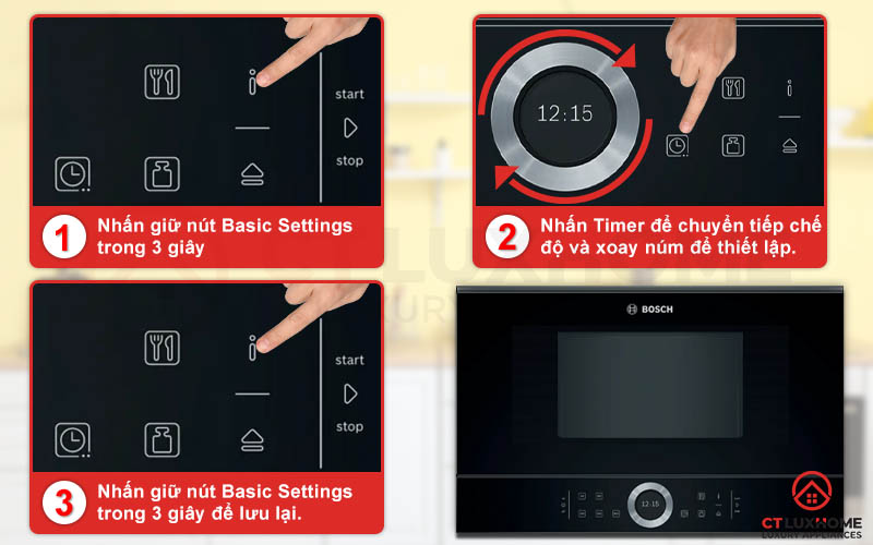 Dễ dàng cài đặt các chế độ cơ bản chỉ bằng một nút ấn
