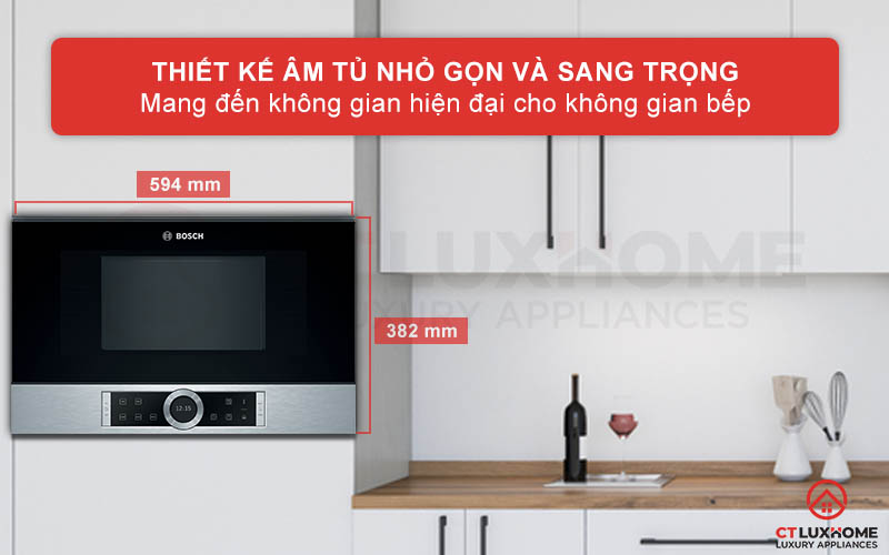Kiểu dáng thiết kế âm tủ mang đến sự sang trọng tính thẩm mỹ và hiện đại cho không gian bếp