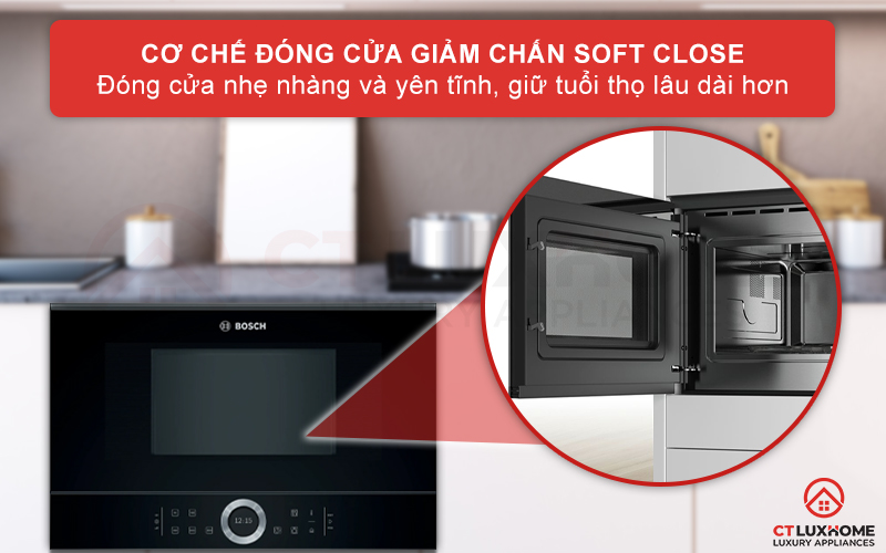 Cơ chế Soft Close giúp đóng cửa nhẹ nhàng, giảm tác động mạnh làm nứt mặt kính.