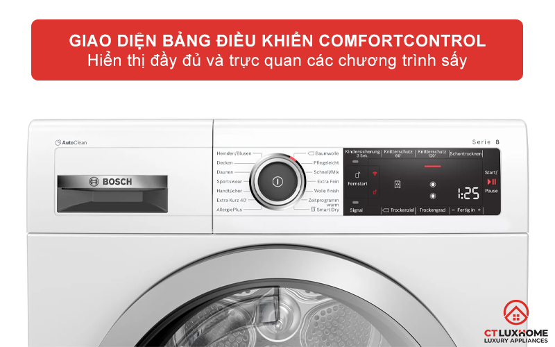 Giao diện ComfortControl hiển thị trực quan.
