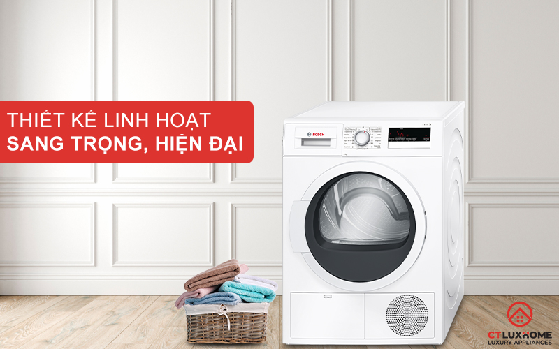 Máy sấy Bosch WTB86201SG được thiết kế với kiểu dáng độc lập linh hoạt và sang trọng.