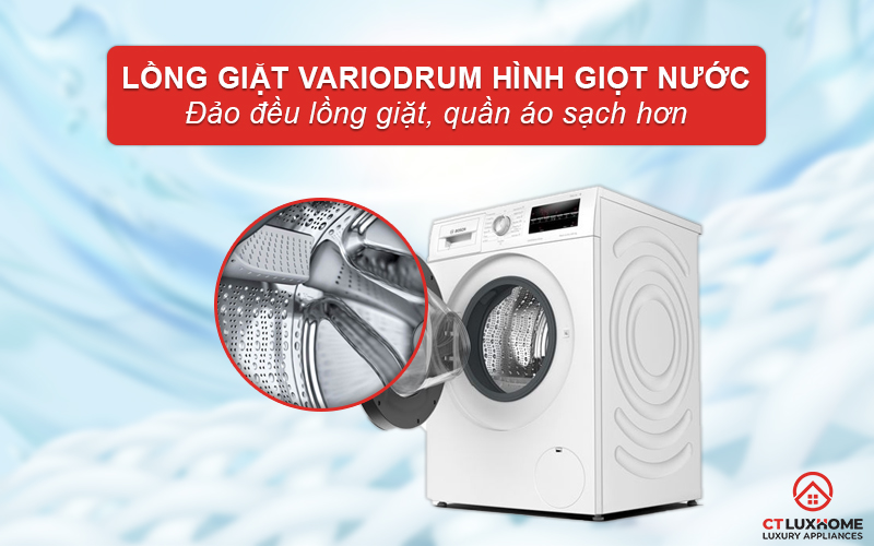 Lồng giặt VarioDrum cho khả năng giặt sấy ấn tượng hơn.