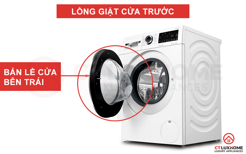 Lồng giặt ở mặt trước, thuận tiện cho việc đóng mở