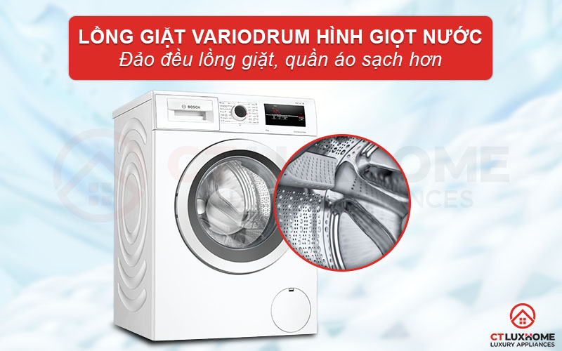 Lồng giặt hình giọt nước VarioDrum giúp phân phối nước đồng đều hơn