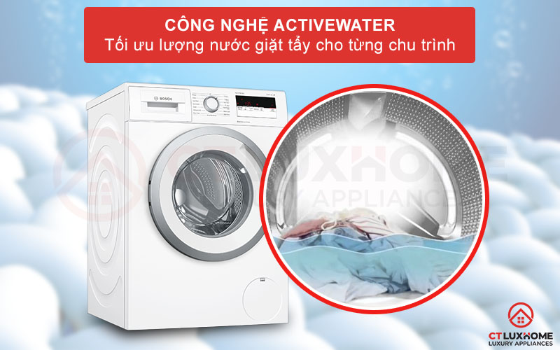 Công nghệ ActiveWater tối ưu lượng nước giặt từng chu trình