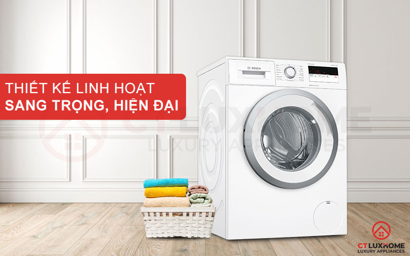 Máy giặt Bosch WAN28108GB được thiết kế độc lập linh hoạt, kiểu dáng hiện đại và sang trọng