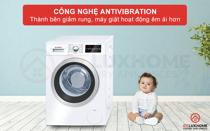Công nghệ AntiVibration giúp giảm độ ồn hai bên thành máy
