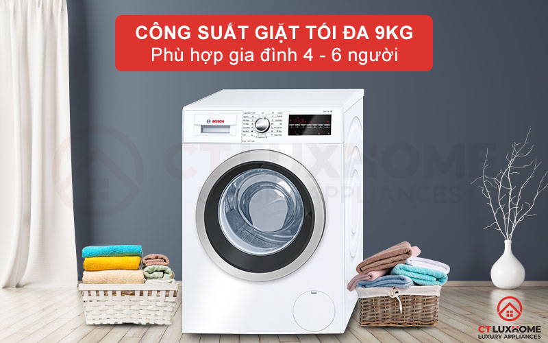 Công suất giặt lên đến 9kg phù hợp gia đình 4 - 6 thành viên