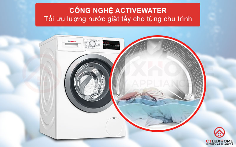 Công nghệ ActiveWater tối ưu lượng nước giặt từng chu trình