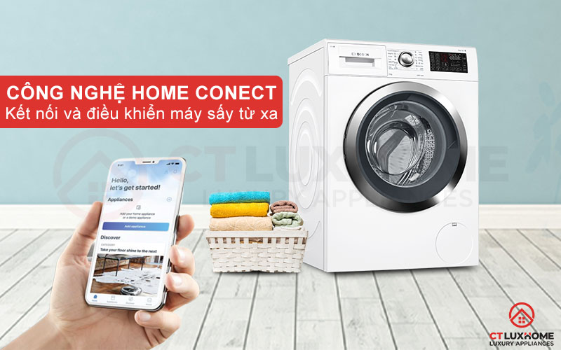 Công nghệ Home Connect giúp kết nối và điều khiển máy giặt từ xa