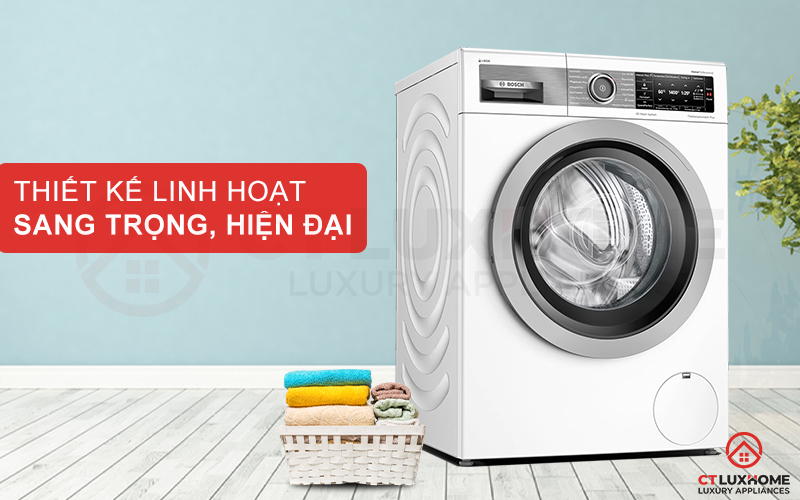 Máy giặt Bosch WAV28E43 thiết kế dáng đứng độc lập, chắc chắn và linh hoạt