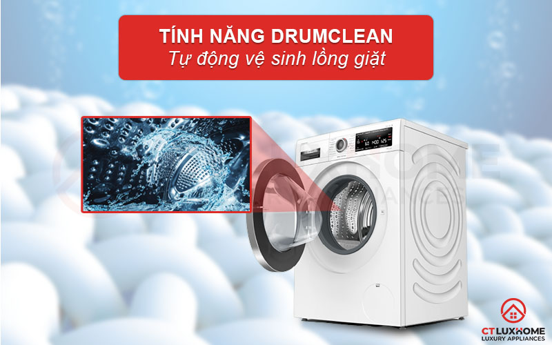 Kích hoạt Drum Clean để tự động vệ sinh sạch sẽ lồng giặt