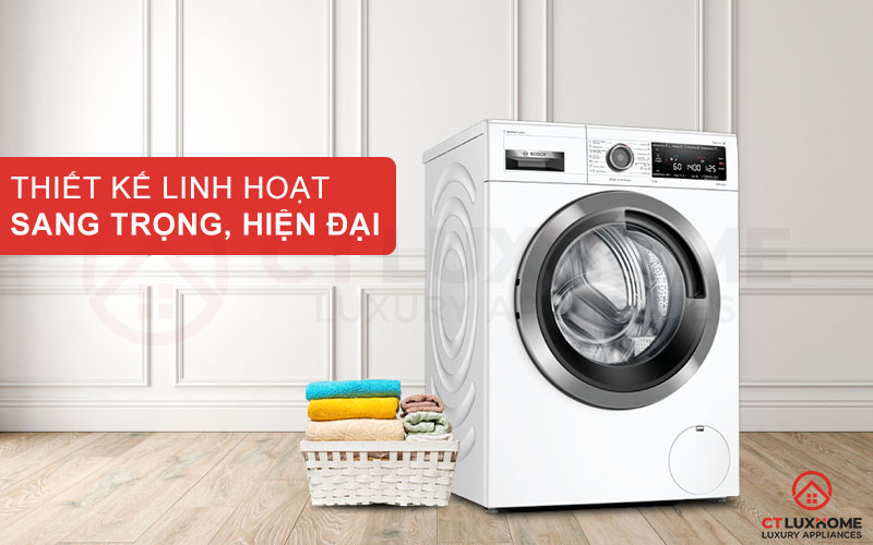 Máy giặt Bosch WAV28L40SG thiết kế linh hoạt, kiểu dáng sang trọng và hiện đại