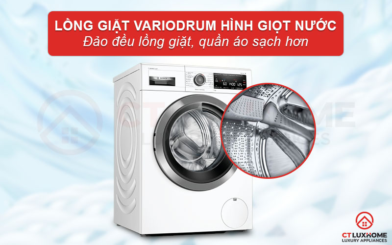 Phân phối nước hiệu quả hơn với thiết kế lồng giặt VarioDrum